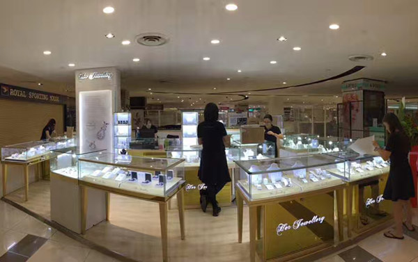 玻璃珠寶展柜設(shè)計,鴻鈦珠寶展柜廠家